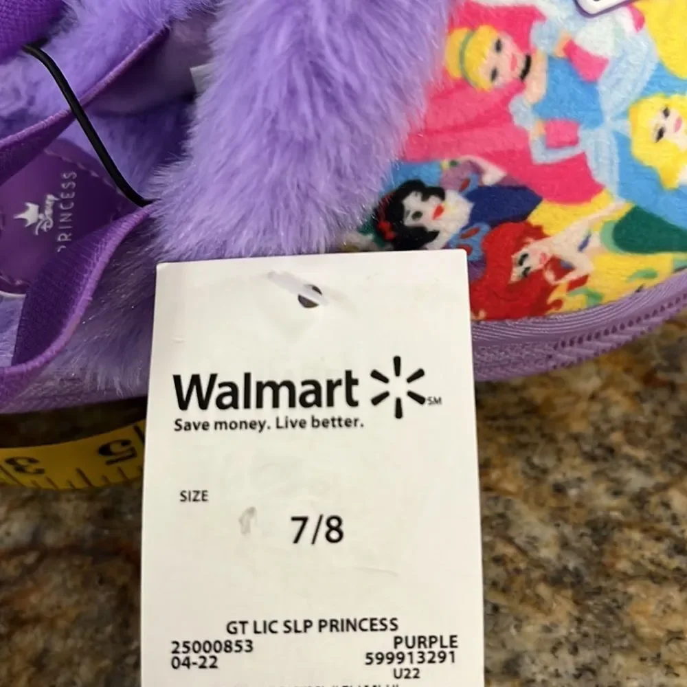 Disney Princess Toddler Girls Fuzzy Cozy Slippers